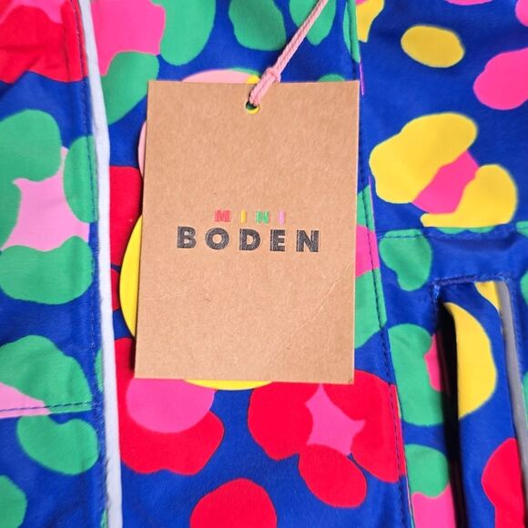 NWT Mini Boden All-weather Waterproof Coat Multi Rainbow Leopard 10-11 - Picture 7 of 7